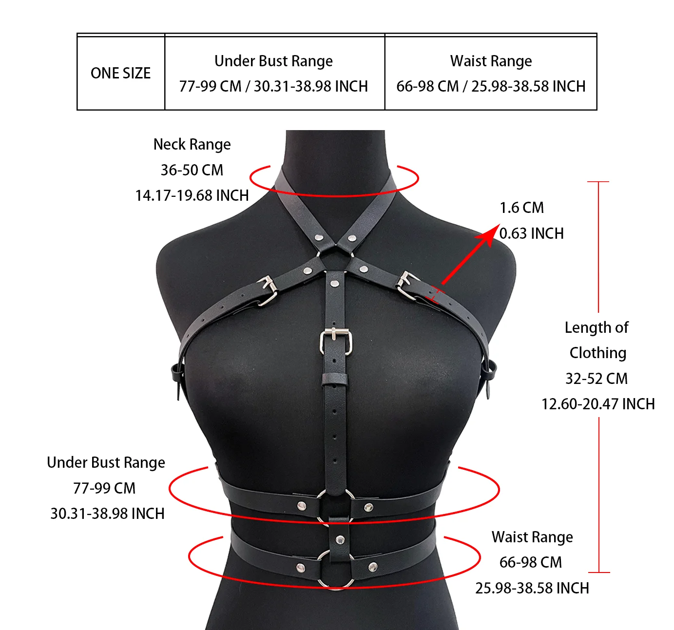 Women Sexy Leather Lingerie Bondage Chest Harness Gothic Underwear Suspenders Adjustable Fetish Bra Harness BDSM Erotic Clothing Sf0dece97467f471d988e338372d3fc51U